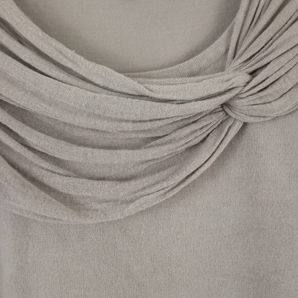 Premise Studio Drape Neck Long Sleeve Dusky Lilac Purple Knit Top Sweater - Picture 2 of 5